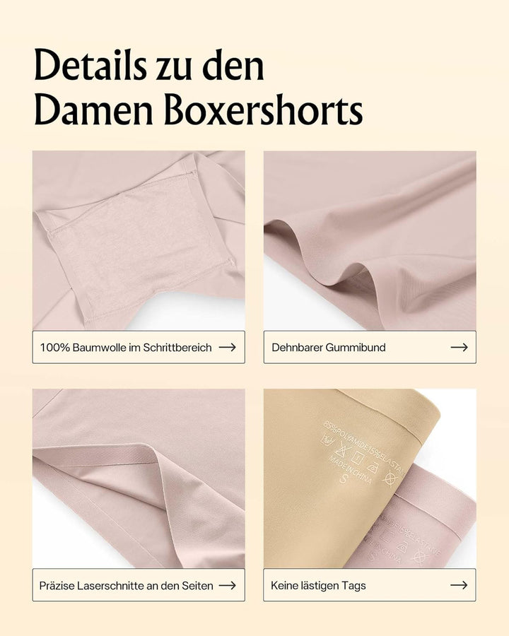 SHARICCA Boxershorts Damen Nahtlos Shorts Radlerhose Unterhose Hotpants Kurze Hose Hohe Taille Boxer