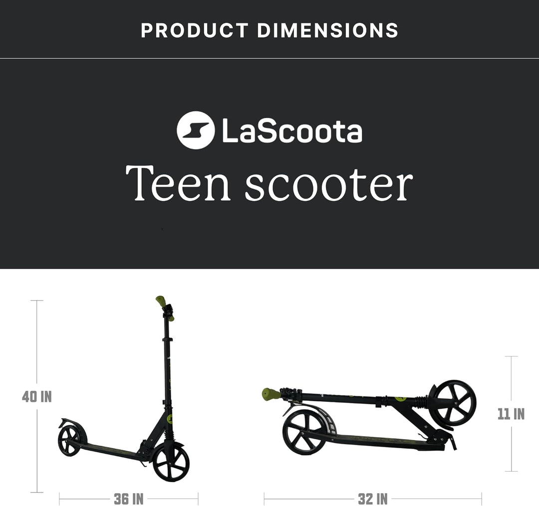 Lascoota Roller für Kinder ab 8 Jahren- Tretroller Erwachsene – Klappbar & Höhenverstellbar – Federu