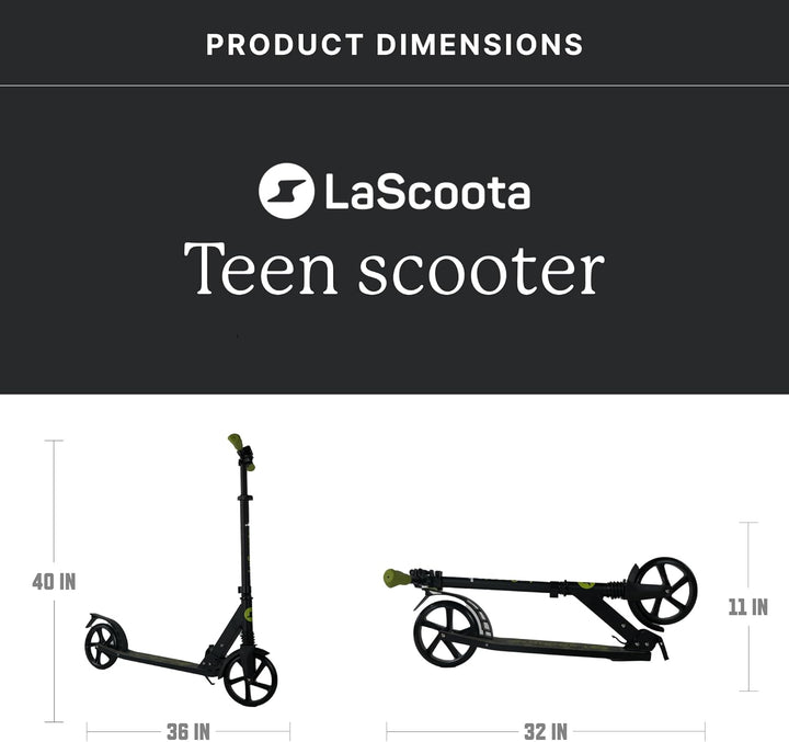 Lascoota Roller für Kinder ab 8 Jahren- Tretroller Erwachsene – Klappbar & Höhenverstellbar – Federu