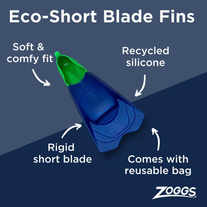 Zoggs Short Blade Eco Fins Flossen 43-44 Blau/Schwarz (Mehrfarbig), 43-44 Blau/Schwarz (Mehrfarbig)
