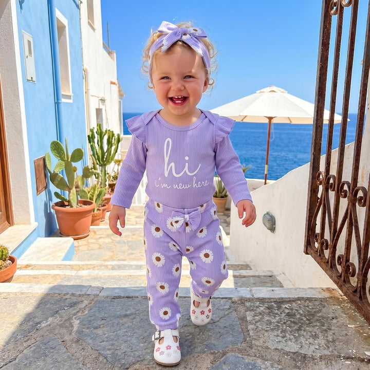 Baby Mädchen Winter Kleidung Set 0-3 Monate Lila, 0-3 Monate Lila