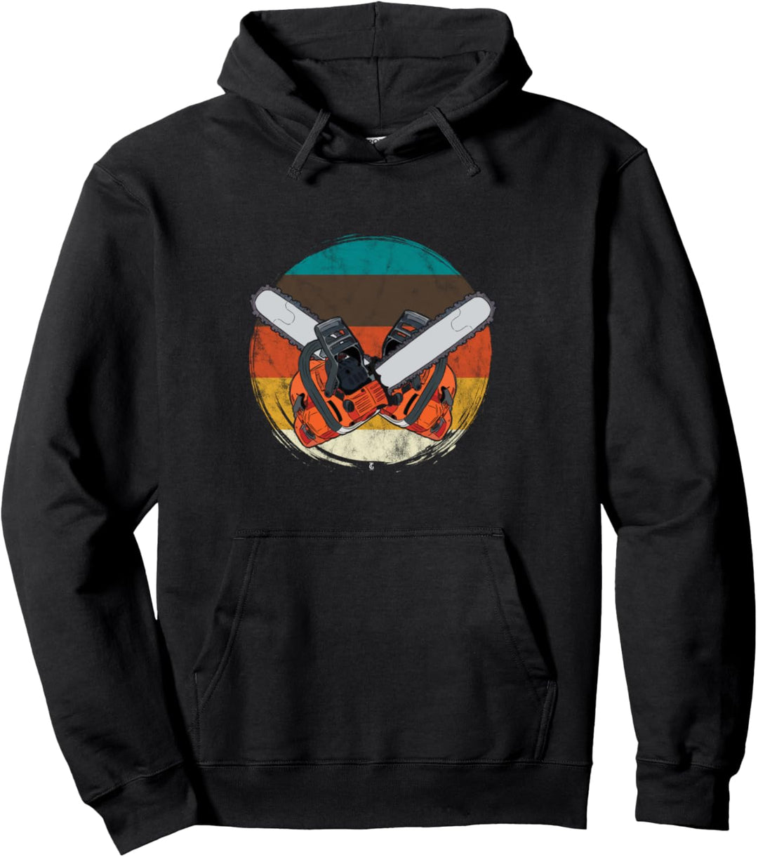Motorsäge Vintage Holzfäller Sägespäne Waldarbeiter Geschenk Pullover Hoodie