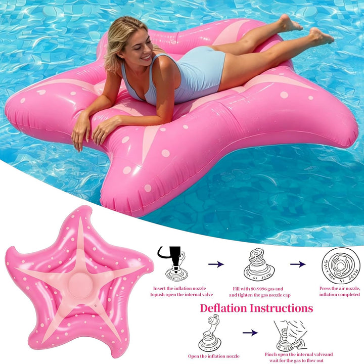 Luftmatratzen Pool für Kinder, 150cm Seestern Luftmatratze Pool Hängematte Faltbars Pool Float Erwac