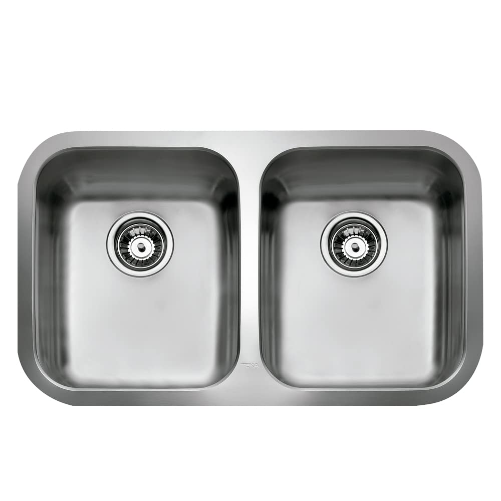 FREGADERO BE 2C 780 Fregadero BE inox 2 cubetas, 200mm, Mueble 90