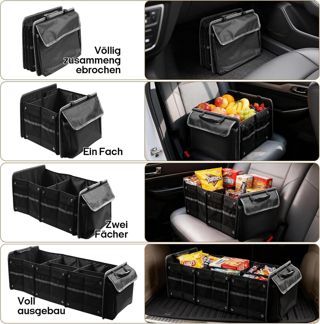 94L Auto Kofferraum Organizer, 5 In 1 Faltbare Kofferraumtasche mit integrierter Kühltasche, 3 Extra