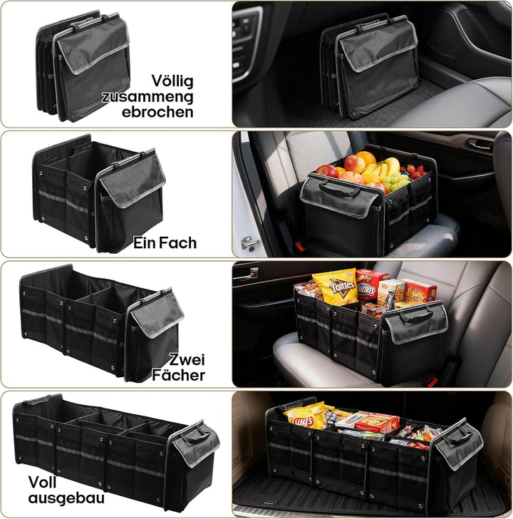 94L Auto Kofferraum Organizer, 5 In 1 Faltbare Kofferraumtasche mit integrierter Kühltasche, 3 Extra