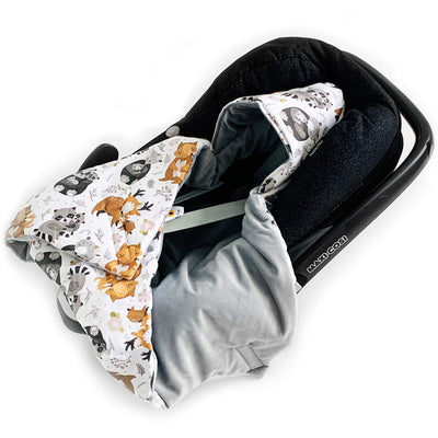 BABEES© Wattierte Velvet Winter Einschlagdecke mit Füllung für Babyschale Autositz, Universal,Baby D