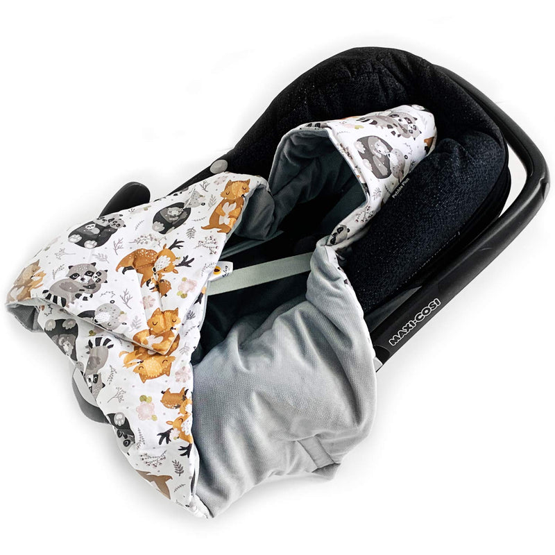 BABEES© Wattierte Velvet Winter Einschlagdecke mit Füllung für Babyschale Autositz, Universal,Baby D