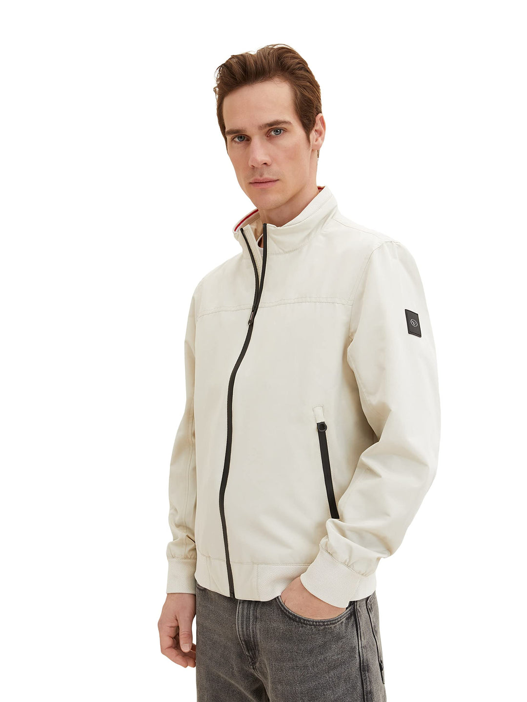 TOM TAILOR Herren Blouson Jacke mit Stehkragen L 26199 - Beige Alfalfa, L 26199 - Beige Alfalfa