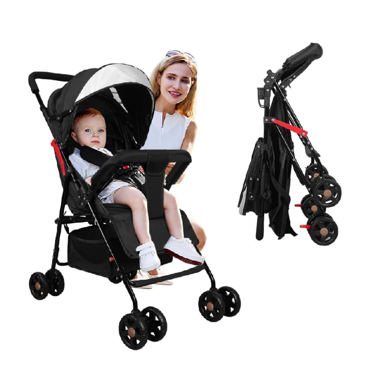 Vinteky Buggy Zusammenklappbar Kinderwagen von Geburt bis 15kg, Liegeposition, Reisebuggy mit Liegef