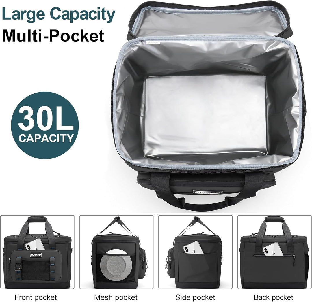 Hulongo Kühltasche, 30 L grosse isolierte Kühltasche, wasserdichte Thermotasche für Picknicks, ausla