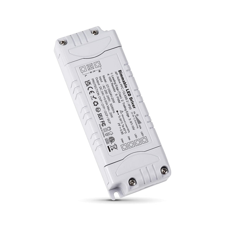 REYLAX LED Trafo 24V 20W Dimmbar Triac & 0/1-10V, 0.83A Dimmbar Netzteil 230V auf 12V DC Treiber Kon