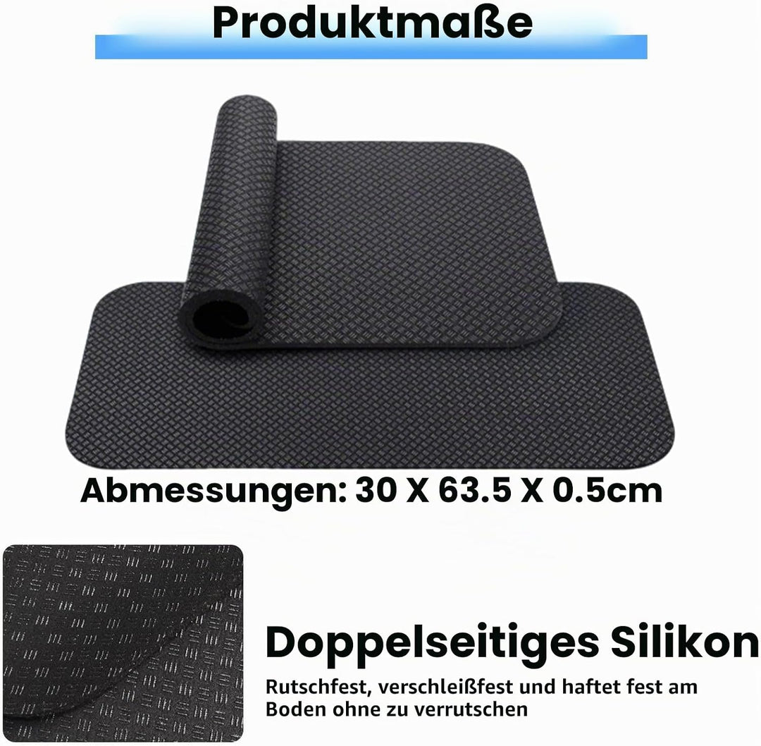 Bodenschutzmatte für Sportgeräte 2 Stück, Anti Rutsch Unterlage für Heimtrainer Fitnessgeräte, PVC L
