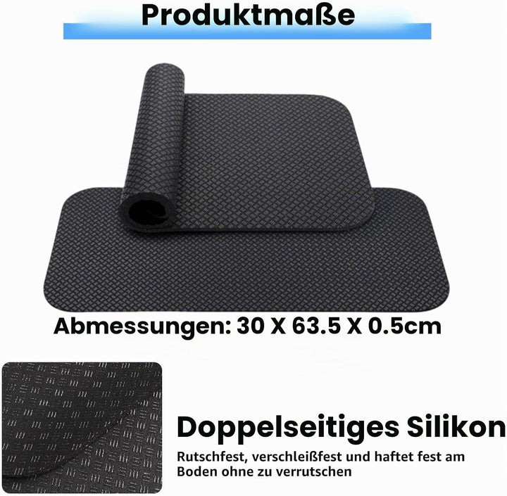 Bodenschutzmatte für Sportgeräte 2 Stück, Anti Rutsch Unterlage für Heimtrainer Fitnessgeräte, PVC L