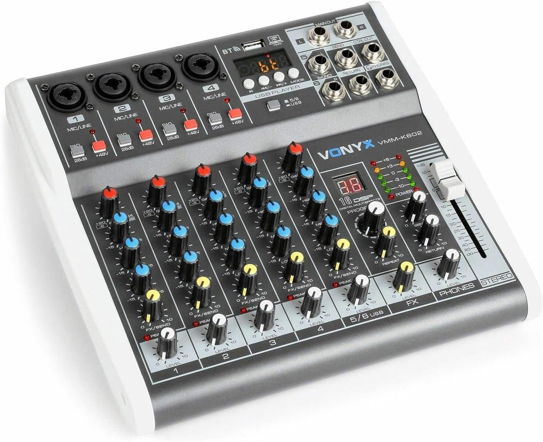 Vonyx VMM-K602 6-Kanal-Mischpult mit Bluetooth und Effekten