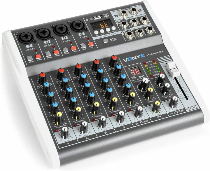 Vonyx VMM-K602 6-Kanal-Mischpult mit Bluetooth und Effekten
