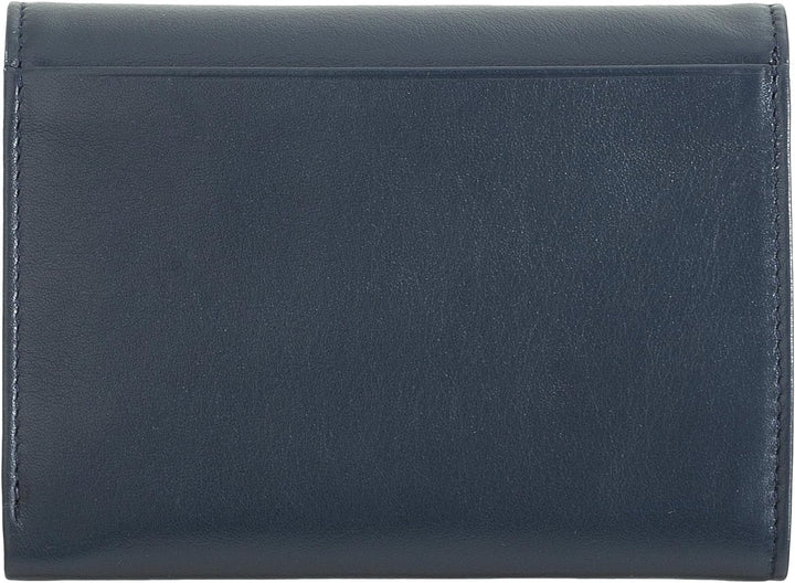 DUDU Damen-Gedldbörse Echtleder RFID mit Münzfach. Portamonnaie Farbig mit Doppelklappe Kreditkarten