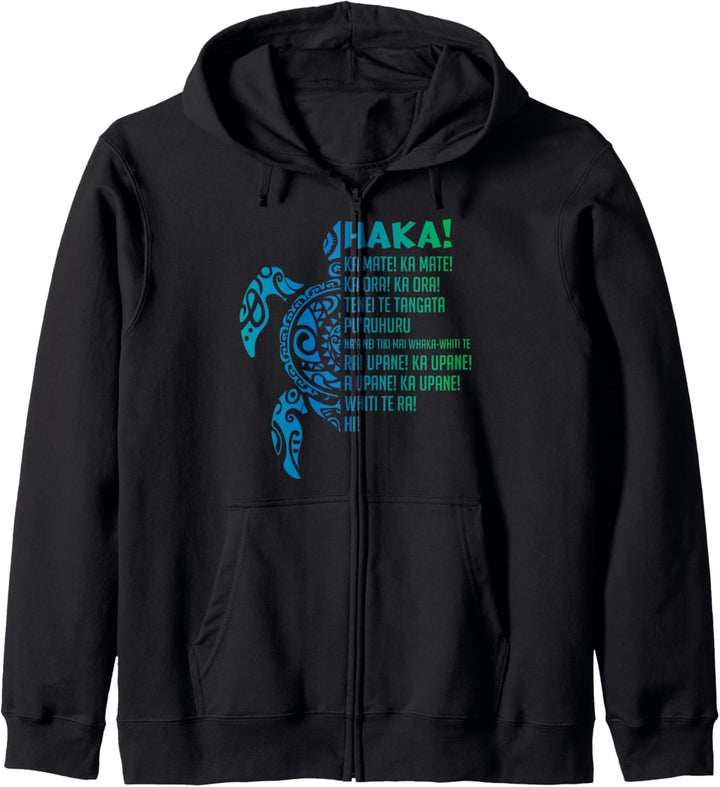Neuseeland Haka Ka Mate Lied Schildkröte Rugby Maori Kapuzenjacke