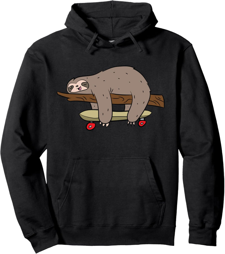 Süsses Faultier mit Skateboard Lustiges Baby Faultier Pullover Hoodie