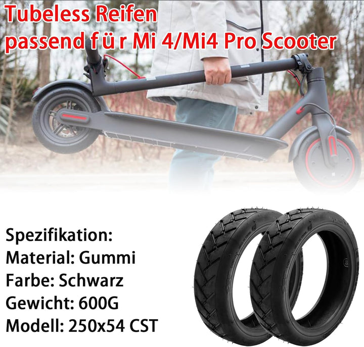 Topteng 250x54 CST Elektroroller Reifen Tubeless Verdickter Reifen passend für Xiaomi 4/Mi4 Pro2