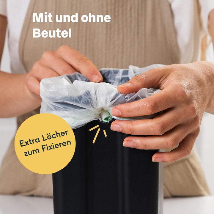 SILBERTHAL Biomülleimer Küche 4L – Edelstahl – Mit Deckel – Geruchsarmer Komposteimer für die Küche