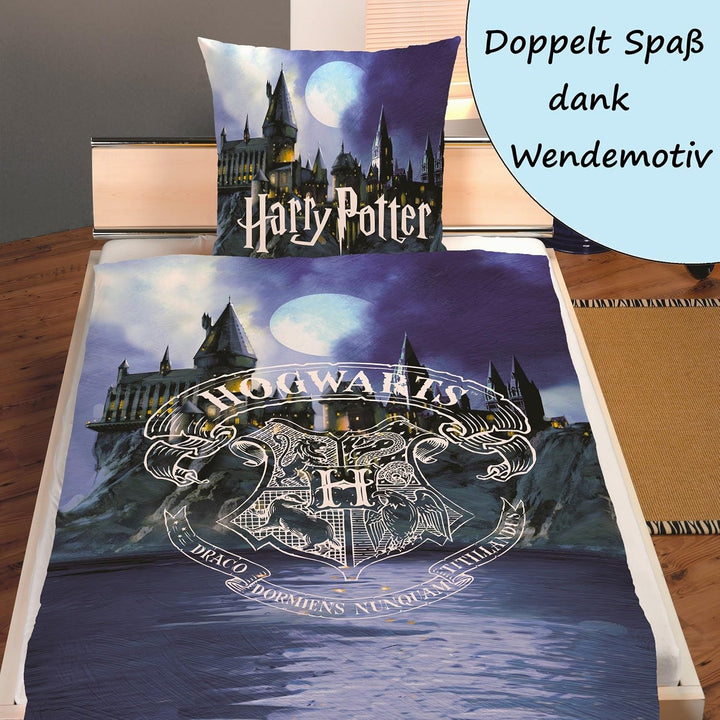 Familando Wende Bettwäsche-Set Harry Potter 135x200 80 x 80 cm · Kinderbettwäsche aus 100% Baumwolle