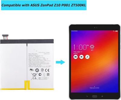 Vvsialeek C12P1602 Ersatz Akku Kompatibel Für ASUS ZenPad Z10 P001 ZT500KL 3S 10 Z500KL with Free To