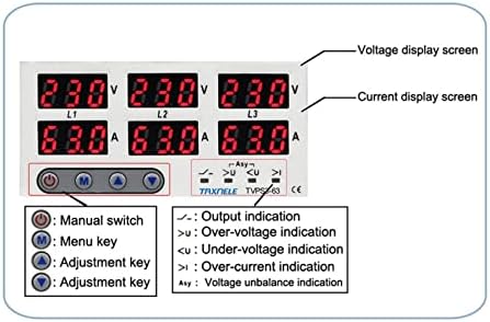 3 Phase Din Rail Voltmeter, CHLT 63 Digital LCD Display Automatic Reset Din Rail Voltmeter Ammeter A