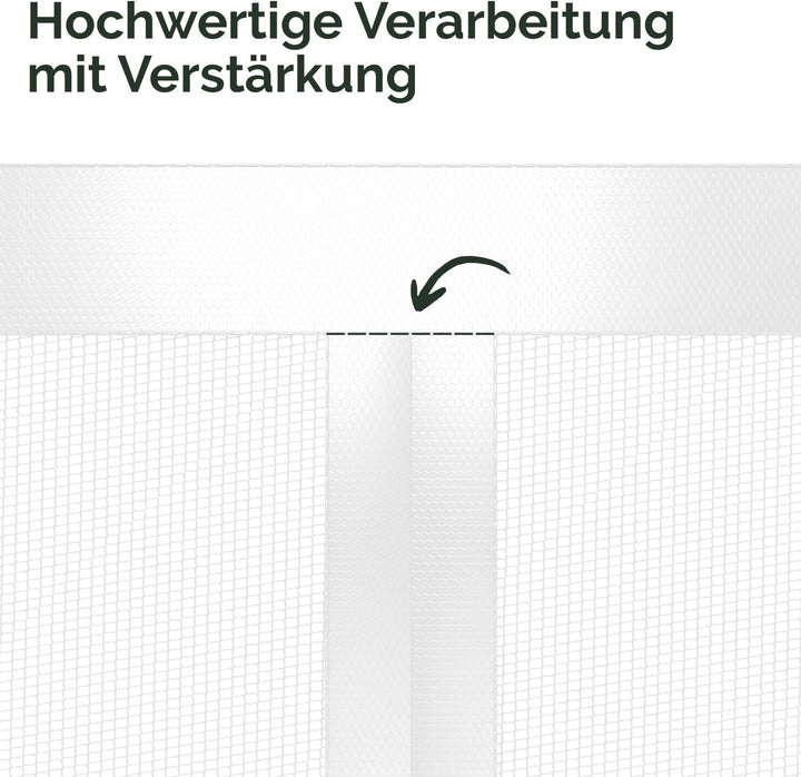 Nematek - Fliegengitter Balkontür weiss 90x210 cm - hochwertige Fliegengitter Tür Magnet für Balkont