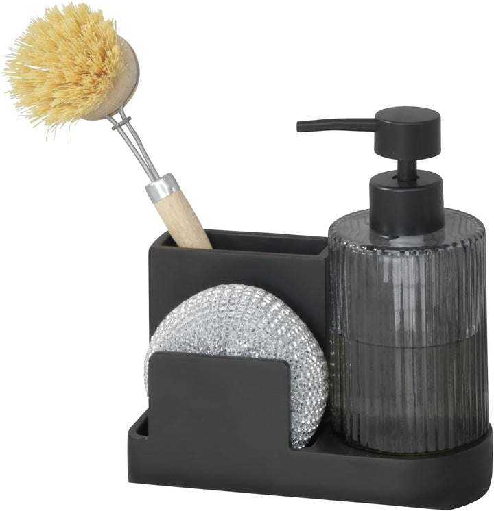 Spülorganizer Mod. Pina praktischer Spülbeckenorganizer mit Seifenspender für Küche und Bad aus Poly