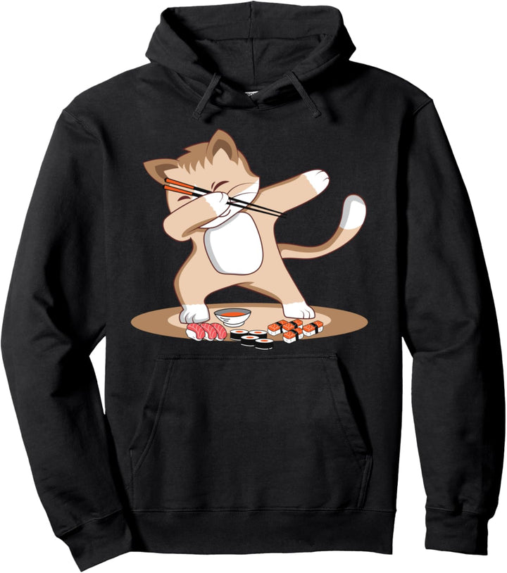Lustiges Sushi-Shirt mit Aufschrift "Dabbing Chef Sushi Cat" Pullover Hoodie