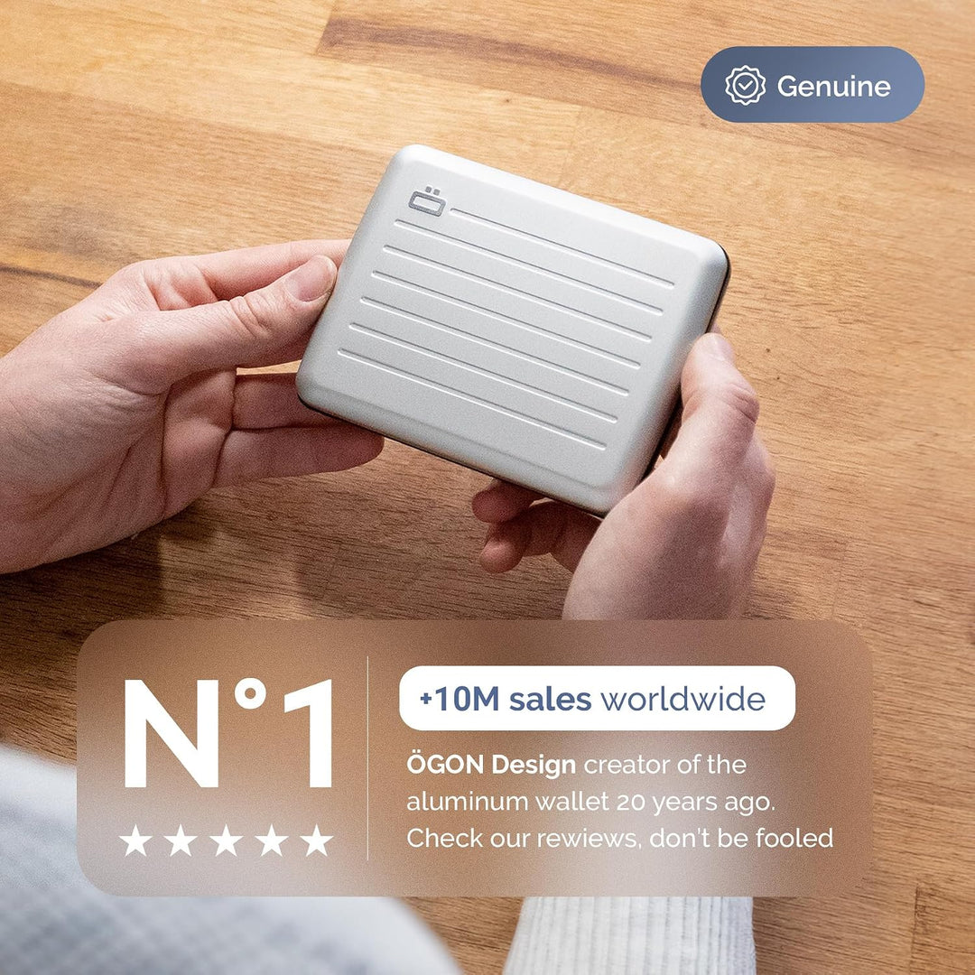 ÖGON -DESIGNS- V2 Smart Case Large - Aluminium Geldbörse - RFID Blockierung Kartenhalter - Kapazität