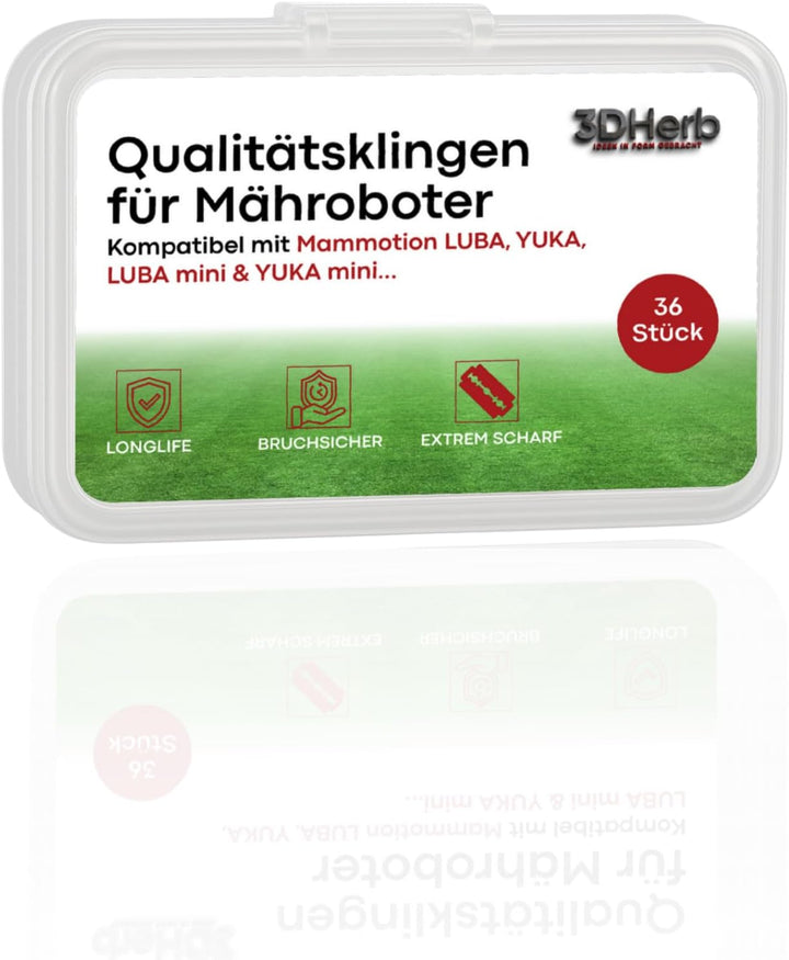 36 x Hochwertige Ersatzmesser kompatibel mit Mammotion LUBA, LUBA 2, YUKA, LUBA Mini & YUKA Mini - 0