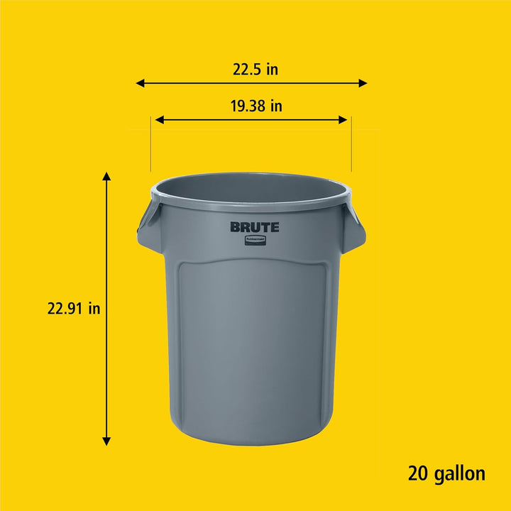 Rubbermaid Commercial Products FG262000GRAY Brute Container 75,7 L Container, Plastik, Grau, 49,5 x