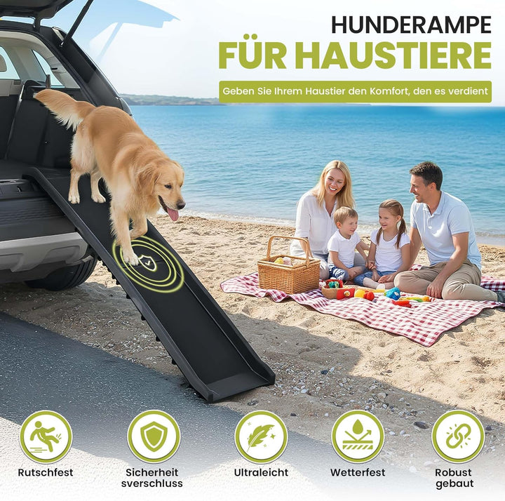 all Pets United® Hunderampe klappbar Hundetreppe Hunde- & Katzentreppe Rampe Einstiegshilfe für Koff