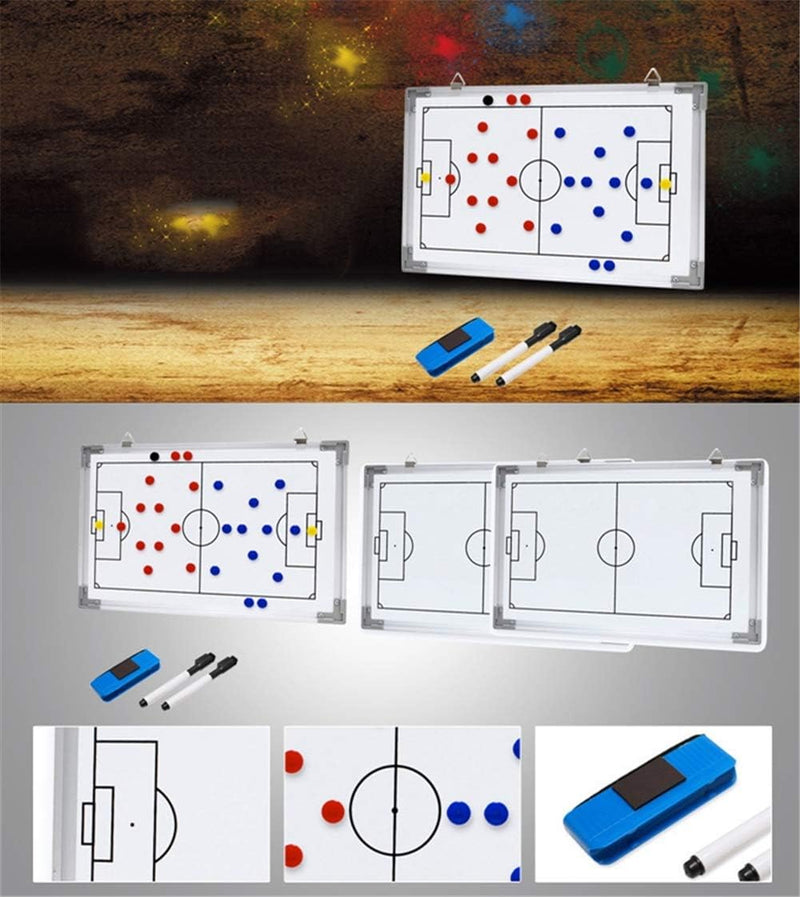 Holzsammlung Profi Coaches Whiteboard Tragbar Taktiktafel für Fussball mit Magnete, Stifte und Radie