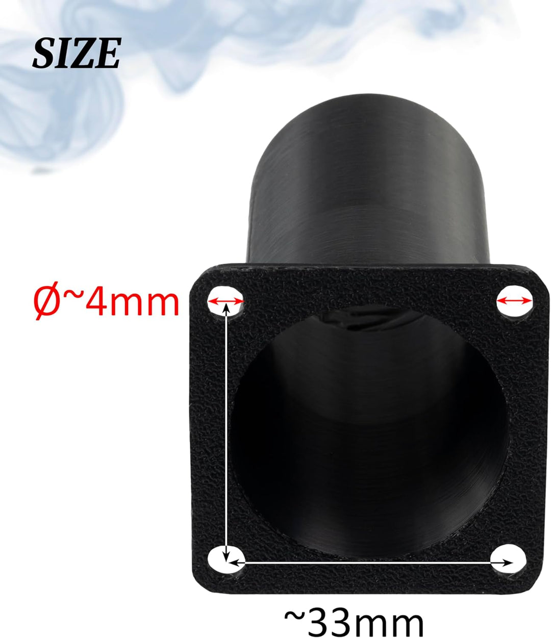 AERZETIX Quadratisch-Rund-Adapter für Luftstrom für Lüftungskanal 40x40 mm Ø30 mm aus ABS-Kunststoff