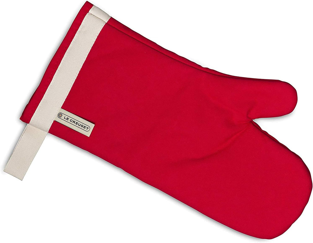 Le Creuset Ofenhandschuh mit extra langem Ärmel, Einheitsgrösse, Kirschrot, Baumwoll-Canvas, 9500230