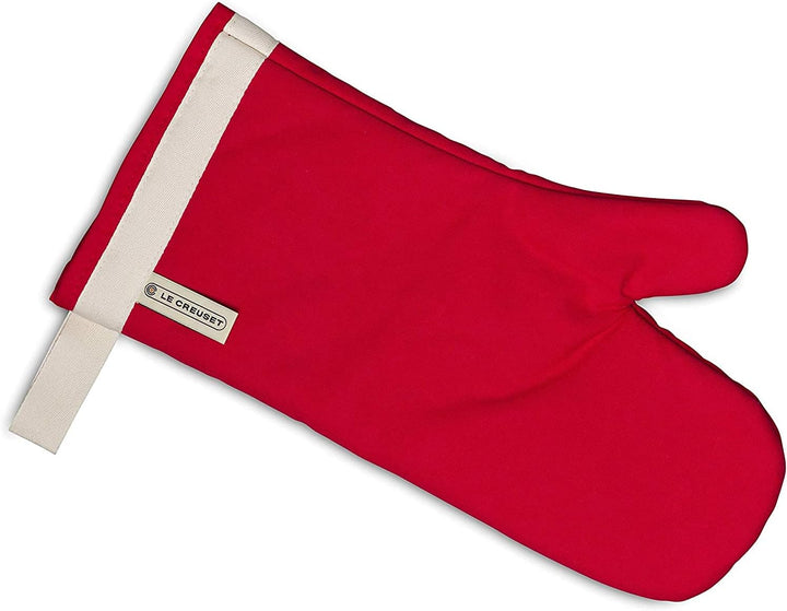 Le Creuset Ofenhandschuh mit extra langem Ärmel, Einheitsgrösse, Kirschrot, Baumwoll-Canvas, 9500230
