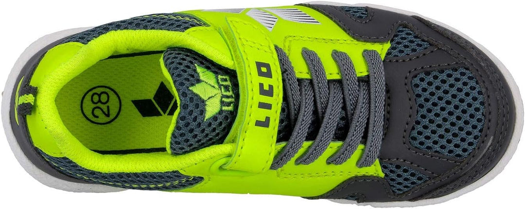 Lico Unisex Kinder Sport Vs Hallenturnschuhe 27 EU Anthrazit Lemon, 27 EU Anthrazit Lemon