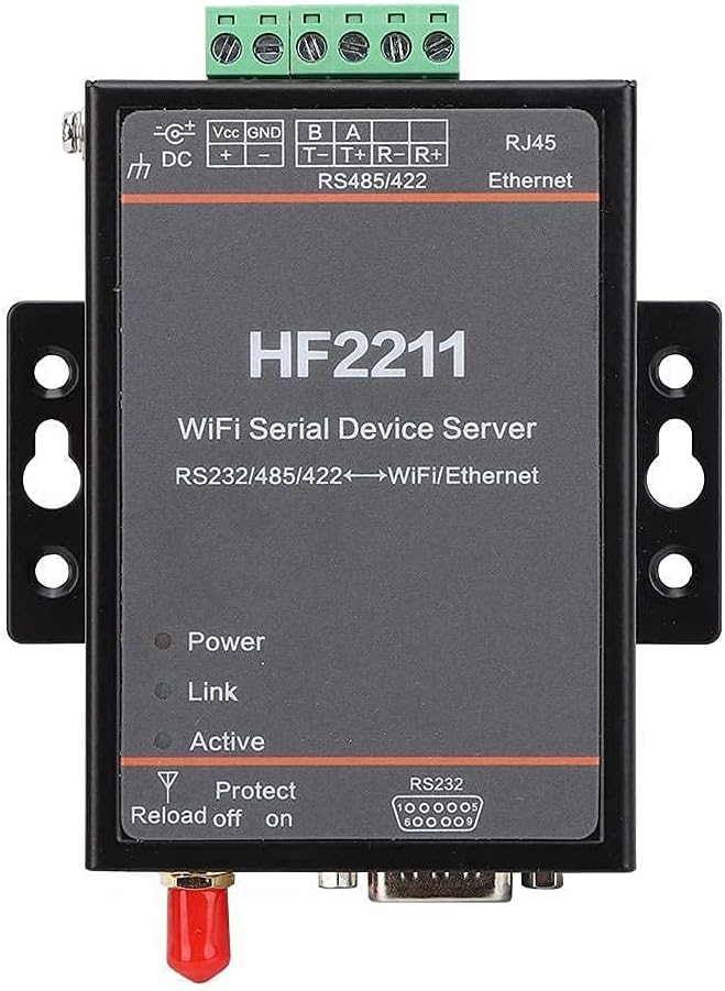 Fafeicy HF2211 Serieller Port-Server, RS232/485/422 zu WIFI & Ethernet Serial Server Modul Serial Po