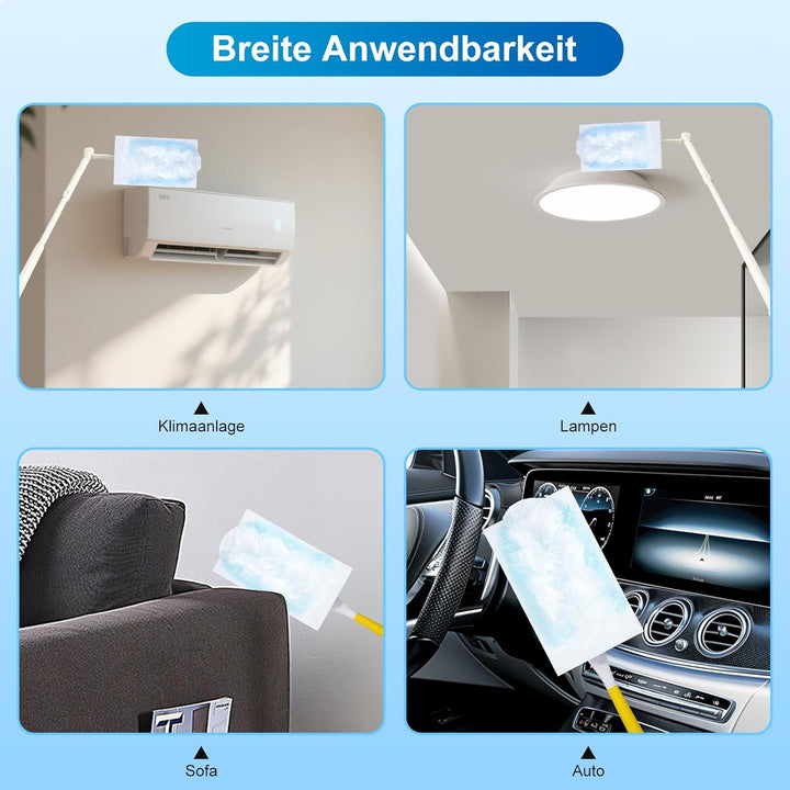 62 Stück Staubmagnete, Kompatibel mit Swiffer Staubmagnet Nachfüllpack, Einweg Magnetischer Feder-St