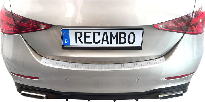 RECAMBO Ladekantenschutz Edelstahl matt gebürstet mit Textur - kompatibel für Mercedes C-Klasse Limo