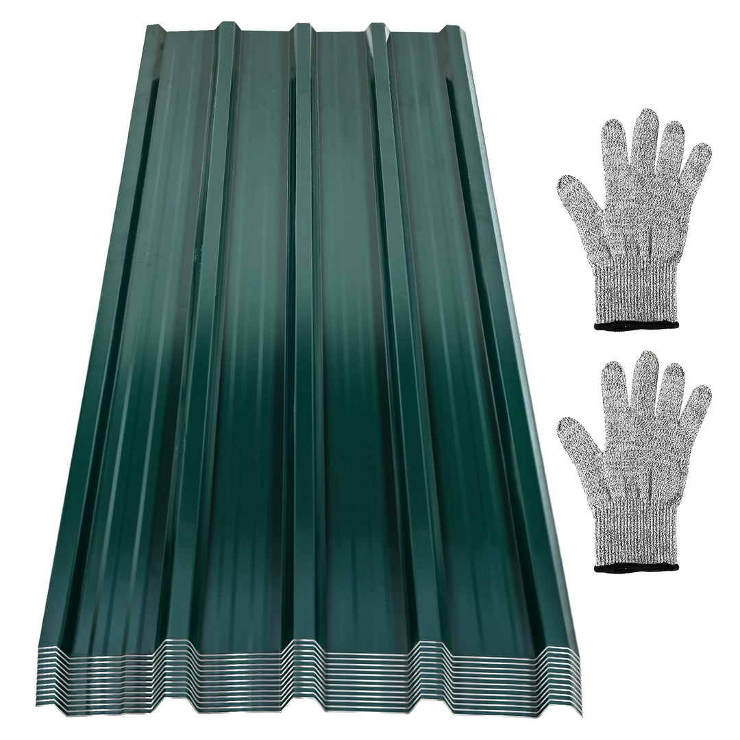 Ikodm 12 x Trapezblech 129x46cm, 7m² Dachblech Profilblech, Verzinkt Wellblech 0,25 mm Rostresistent
