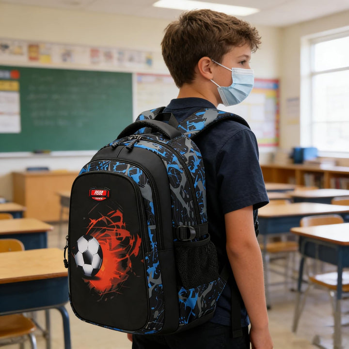 Asge Schulrucksack Jungen Teenager Schultaschen Mädchen Ranzen Ergonomischem Kinder Rucksäcke Fussba