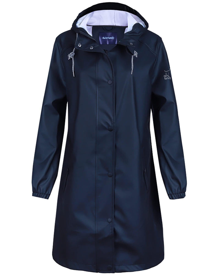 Damen Regenjacke Regenmantel Softshelljacke Friesennerz Parka PU Windbreaker mit Kapuze wasserdicht