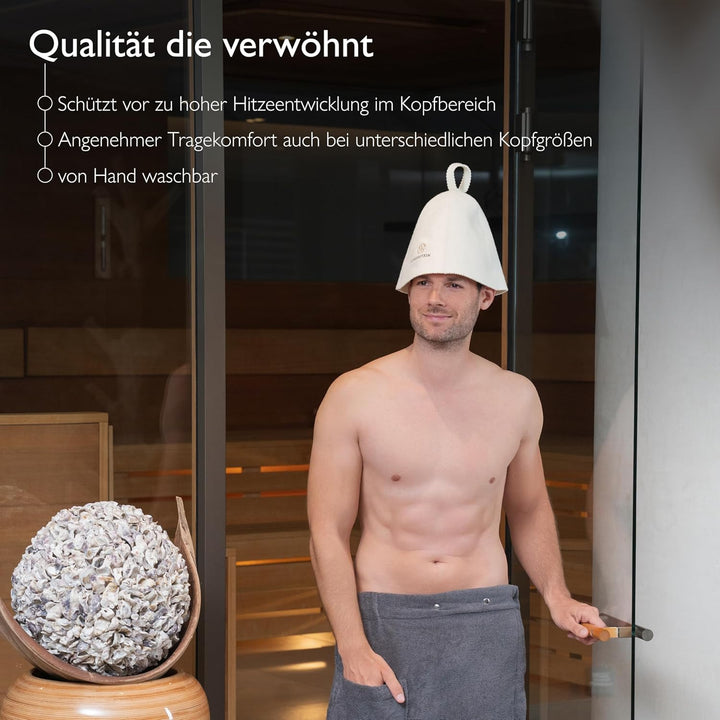 Saunahut aus Filz – Sauna Mütze für Damen & Herren | Schutz vor Hitze & Haarpflege | Traditionelles