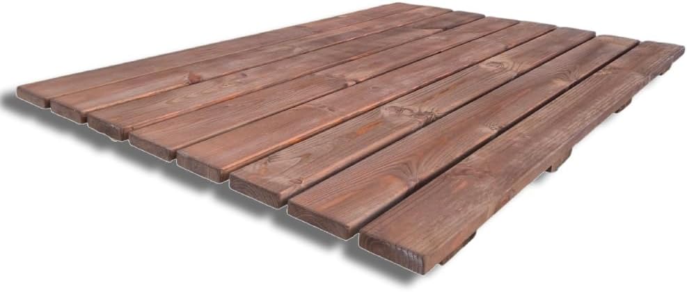 Duschbrett rutschfest 118x78 cm Kiefer imprägniert Farbe Teak, 118x78 cm