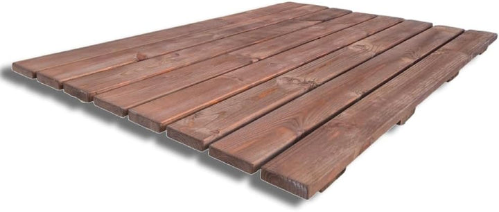 Duschbrett rutschfest 118x78 cm Kiefer imprägniert Farbe Teak, 118x78 cm