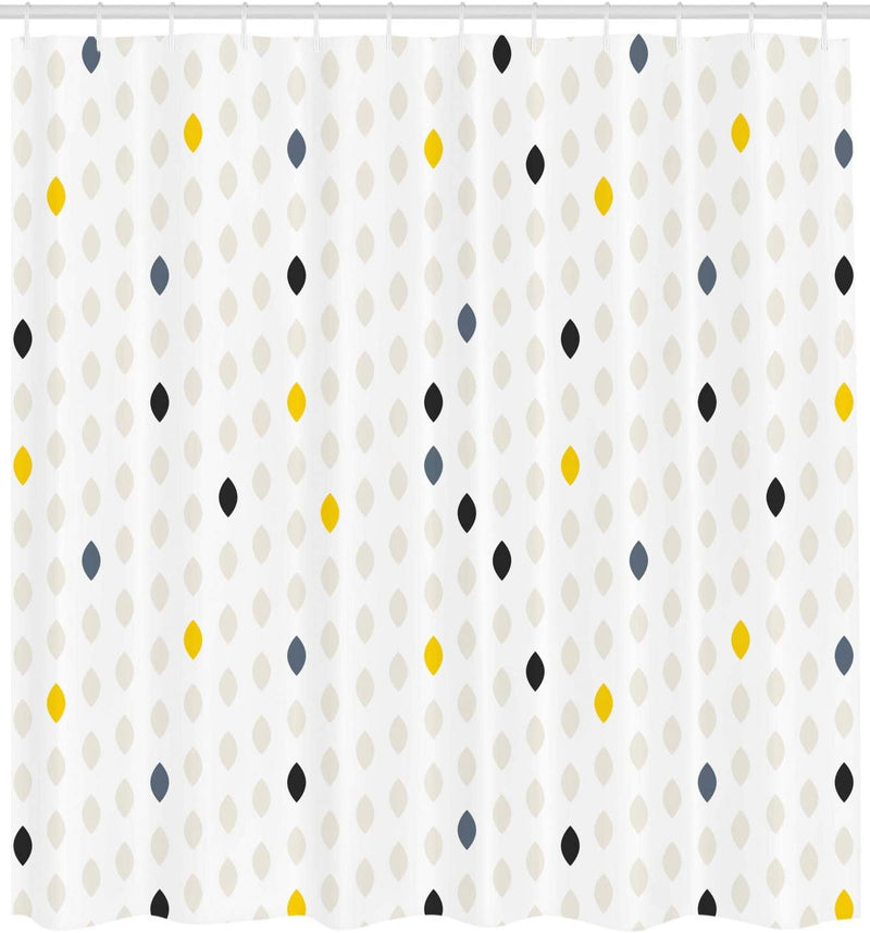 ABAKUHAUS Modern Duschvorhang, Polka Dots Geometrisch, mit 12 Ringe Set Wasserdicht Stielvoll Modern